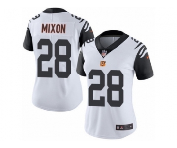 Women's Nike Cincinnati Bengals #28 Joe Mixon Limited White Rush NFL Jersey
