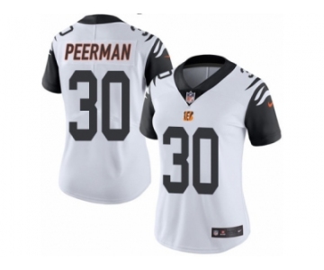 Women's Nike Cincinnati Bengals #30 Cedric Peerman Limited White Rush NFL Jersey