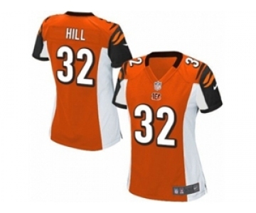 Women's Nike Cincinnati Bengals #32 Jeremy Hill Game Orange Alternate NFL Jersey
