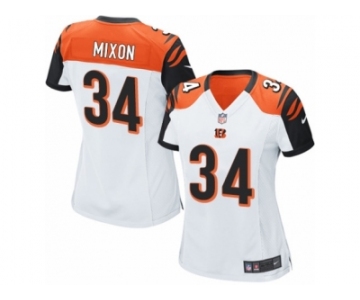 Women's Nike Cincinnati Bengals #34 Joe Mixon Limited White NFL Jersey