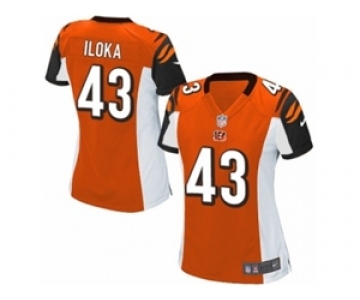Women's Nike Cincinnati Bengals #43 George Iloka Game Orange Alternate NFL Jersey