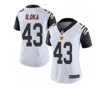 Women's Nike Cincinnati Bengals #43 George Iloka Limited White Rush NFL Jersey