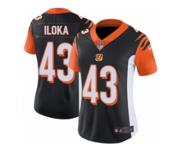 Women's Nike Cincinnati Bengals #43 George Iloka Vapor Untouchable Limited Black Team Color NFL Jersey