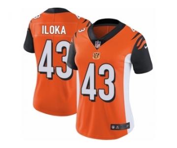 Women's Nike Cincinnati Bengals #43 George Iloka Vapor Untouchable Limited Orange Alternate NFL Jersey
