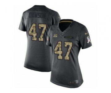 Women's Nike Cincinnati Bengals #47 Paul Dawson Limited Black 2016 Salute to Service NFL Jersey