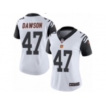 Women's Nike Cincinnati Bengals #47 Paul Dawson Limited White Rush NFL Jersey