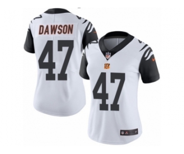 Women's Nike Cincinnati Bengals #47 Paul Dawson Limited White Rush NFL Jersey