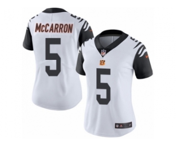 Women's Nike Cincinnati Bengals #5 AJ McCarron Limited White Rush NFL Jersey
