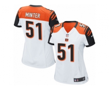 Women's Nike Cincinnati Bengals #51 Kevin Minter Limited White NFL Jersey