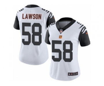 Women's Nike Cincinnati Bengals #58 Carl Lawson Limited White Rush NFL Jersey