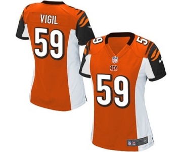 Women's Nike Cincinnati Bengals #59 Nick Vigil Game Orange Alternate NFL Jersey