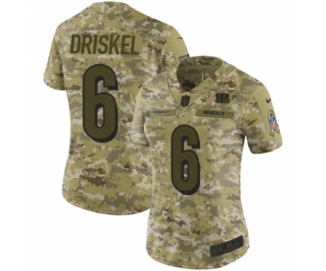 Women's Nike Cincinnati Bengals #6 Jeff Driskel Limited Camo 2018 Salute to Service NFL Jersey