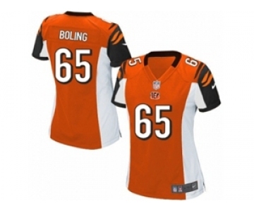 Women's Nike Cincinnati Bengals #65 Clint Boling Game Orange Alternate NFL Jersey