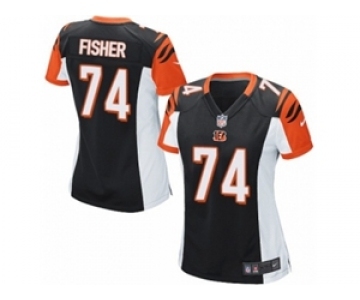 Women's Nike Cincinnati Bengals #74 Jake Fisher Game Black Team Color NFL Jersey