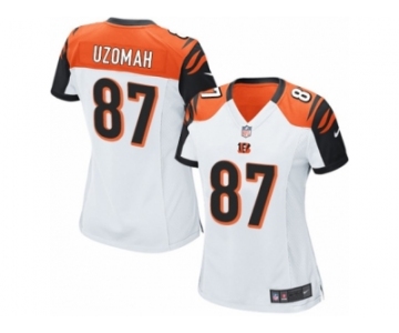 Women's Nike Cincinnati Bengals #87 C.J. Uzomah Limited White NFL Jersey