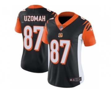 Women's Nike Cincinnati Bengals #87 C.J. Uzomah Vapor Untouchable Limited Black Team Color NFL Jersey