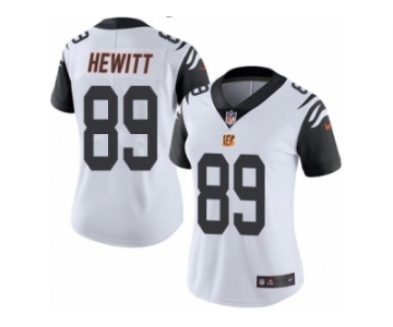 Women's Nike Cincinnati Bengals #89 Ryan Hewitt Limited White Rush NFL Jersey