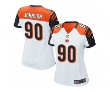 Women's Nike Cincinnati Bengals #90 Michael Johnson Game White NFL Jersey