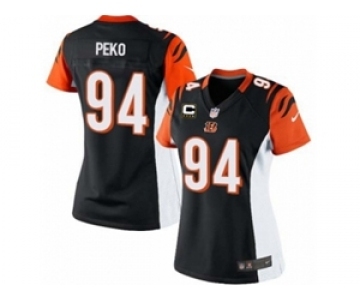 Women's Nike Cincinnati Bengals #94 Domata Peko Black Team Color C Patch NFL Jersey