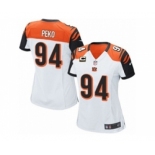 Women's Nike Cincinnati Bengals #94 Domata Peko White C Patch NFL Jersey