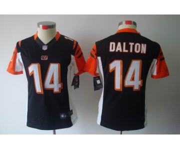 nike women nfl jerseys cincinnati bengals #14 dalton black[nike limited]