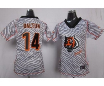 nike women nfl jerseys cincinnati bengals #14 dalton [fem fan zebra]