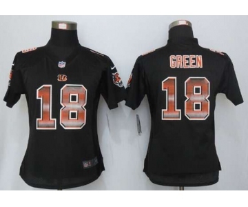 nike women nfl jerseys cincinnati bengals #18 green black[Strobe Limited]