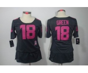 nike women nfl jerseys cincinnati bengals #18 green dk.grey[breast cancer awareness]