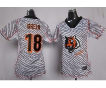 nike women nfl jerseys cincinnati bengals #18 green [fem fan zebra]