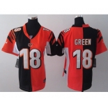 nike women nfl jerseys cincinnati bengals #18 green orange-black[nike split]