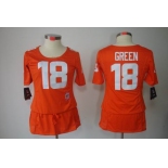 nike women nfl jerseys cincinnati bengals #18 green orange[breast cancer awareness]