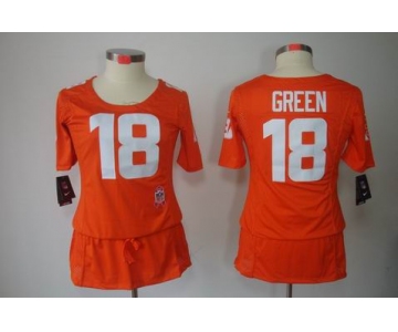 nike women nfl jerseys cincinnati bengals #18 green orange[breast cancer awareness]