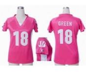 nike women nfl jerseys cincinnati bengals #18 green pink[draft him ii top]