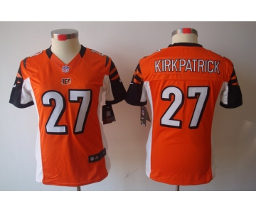 nike women nfl jerseys cincinnati bengals #27 kirkpatrick orange[nike limited]