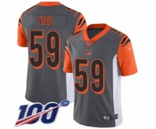 Youth Cincinnati Bengals #59 Nick Vigil Limited Silver Inverted Legend 100th Season Football Jersey