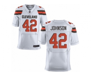Men's Nike Cleveland Browns #42 Malcolm Johnson Elite White NFL Jersey