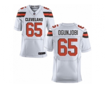 Men's Nike Cleveland Browns #65 Larry Ogunjobi Elite White NFL Jersey