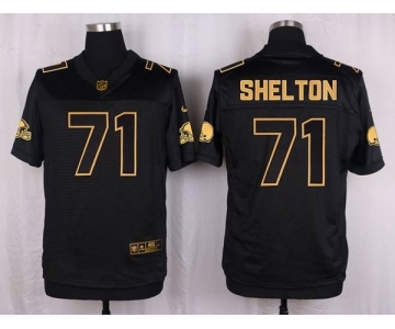 nike nfl jerseys cleveland browns #71 shelton black gold collection[Elite]