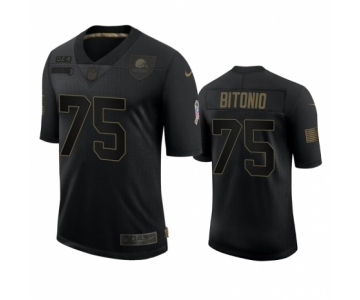 Cleveland Browns #75 Joel Bitonio Black 2020 Salute to Service Limited Jersey