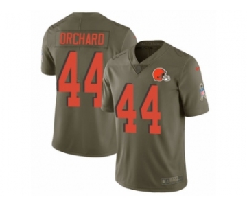 Men Nike Cleveland Browns #44 Nate Orchard Limited Olive 2017 Salute to Service NFL Jersey