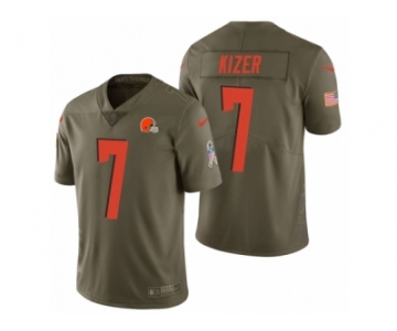 Men Nike Cleveland Browns #7 DeShone Kizer Olive 2017 Salute to Service Limited Jerseys