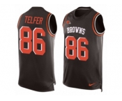 Men Nike Cleveland Browns #86 Randall Telfer Limited Brown Player Name & Number Tank Top NFL Jersey