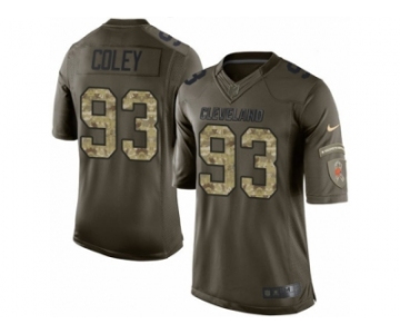Men Nike Cleveland Browns #93 Trevon Coley Limited Green Salute to Service NFL Jersey