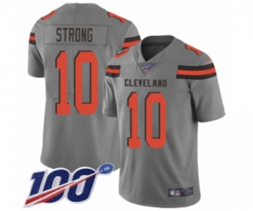 Men's Cleveland Browns #10 Jaelen Strong Limited Gray Inverted Legend 100th Season Football Jersey