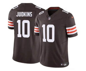 Men's Cleveland Browns #10 Quinshon Judkins Brown 2025 F.U.S.E. Vapor Limited Football Stitched Jersey
