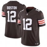 Men's Cleveland Browns #12 Denzel Boston Brown 2026 Draft F.U.S.E. Vapor Limited Football Stitched Jersey Men's Cleveland Browns #12 Denzel Boston Brown 2026 Draft F.U.S.E. Vapor Limited Football Stitched Jersey
