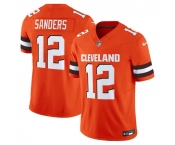 Men's Cleveland Browns #12 Shedeur Sanders Orange 2025 Draft F.U.S.E. Vapor Limited Stitched Football Jersey