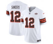 Men's Cleveland Browns #12 Shedeur Sanders White 2025 Draft 1946 Collection F.U.S.E. Vapor Limited Stitched Football Jersey