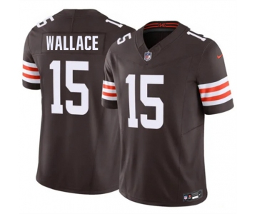 Men's Cleveland Browns #15 Tylan Wallace Brown 2026 F.U.S.E. Vapor Limited Football Stitched Jersey