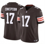 Men's Cleveland Browns #17 KC Concepcion Brown 2026 Draft F.U.S.E. Vapor Limited Football Stitched Jersey Men's Cleveland Browns #17 KC Concepcion Brown 2026 Draft F.U.S.E. Vapor Limited Football Stitched Jersey